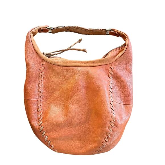BANANA REPUBLIC Orange Leather Forite Hobo Purse - Picture 2 of 6